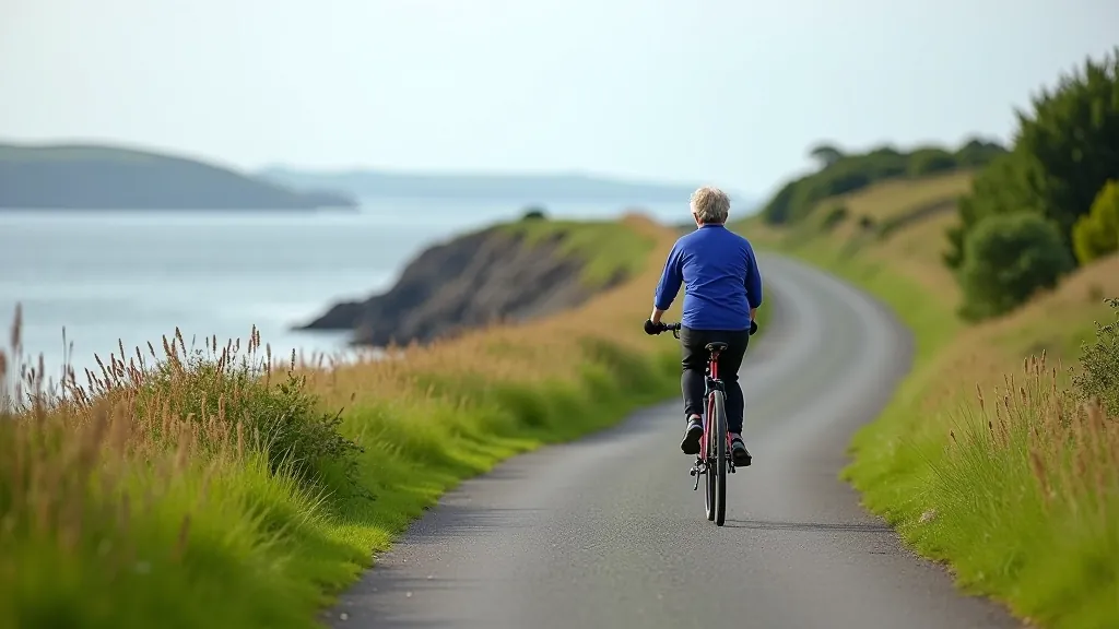 Déise Greenway coastal cycling route along Waterford's scenic seaside landscape with water views