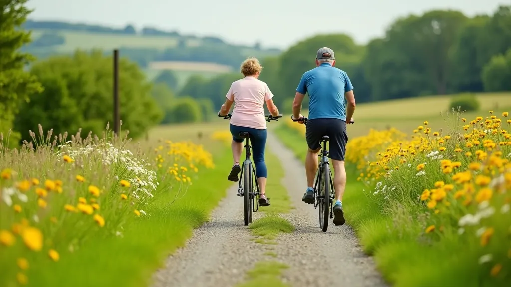 Limerick Greenway cycling route through historic countryside with wildflower meadows and historic sites